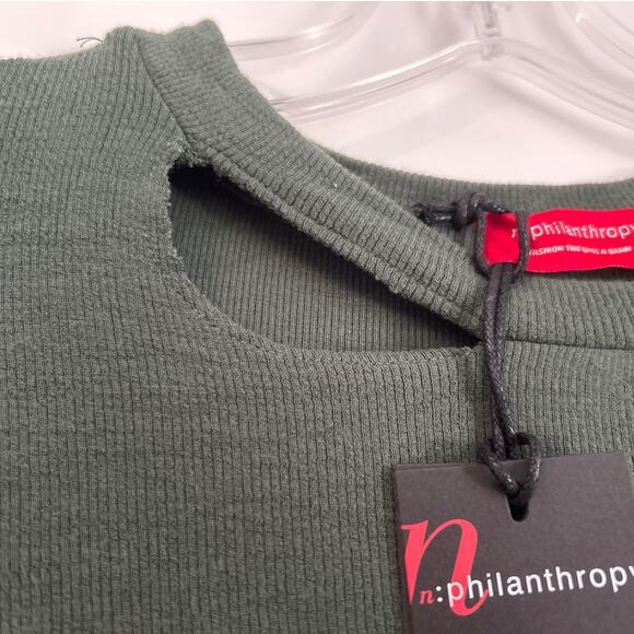 NWT n:philanthrophy Gavin Long Sleeve Tee, Green, Women's Small - Picture 5 of 8
